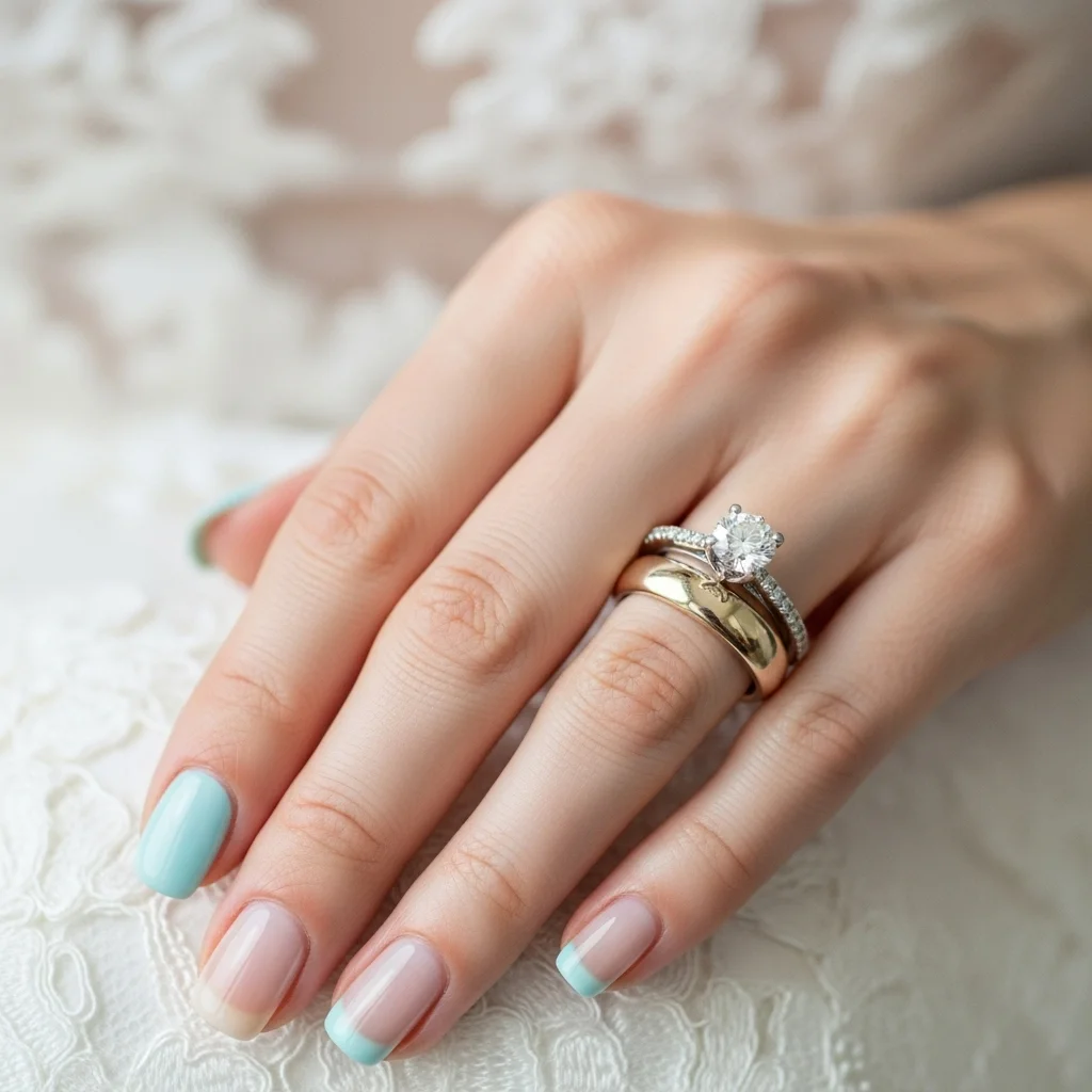 the something blue accent nail