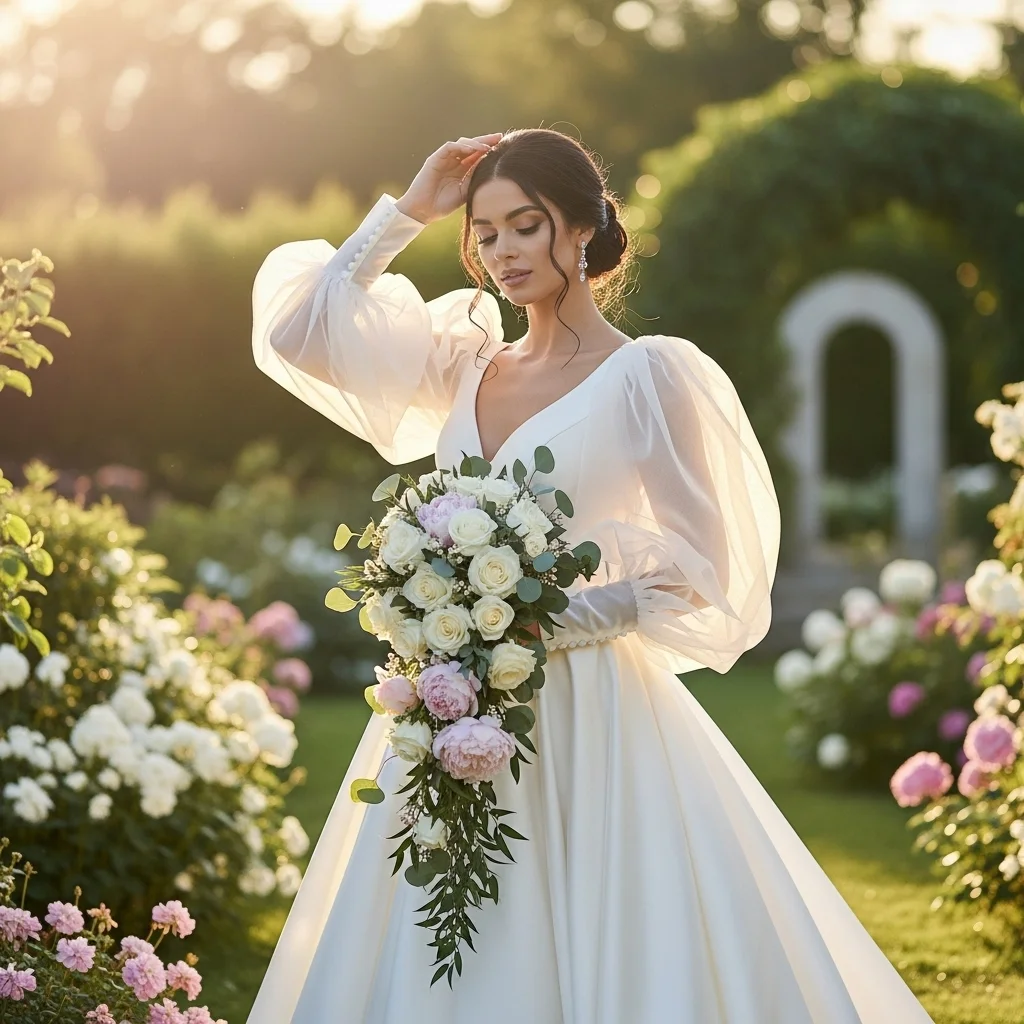 Top 19 Luxury Wedding Dresses to Make You Feel Like a Princess 19 the statement sleeves