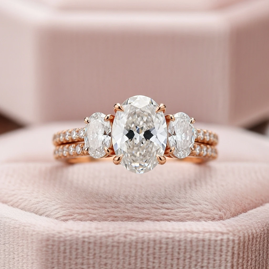 21 Dreamy Oval Wedding Ring Sets to Love 4 the three stone setting
