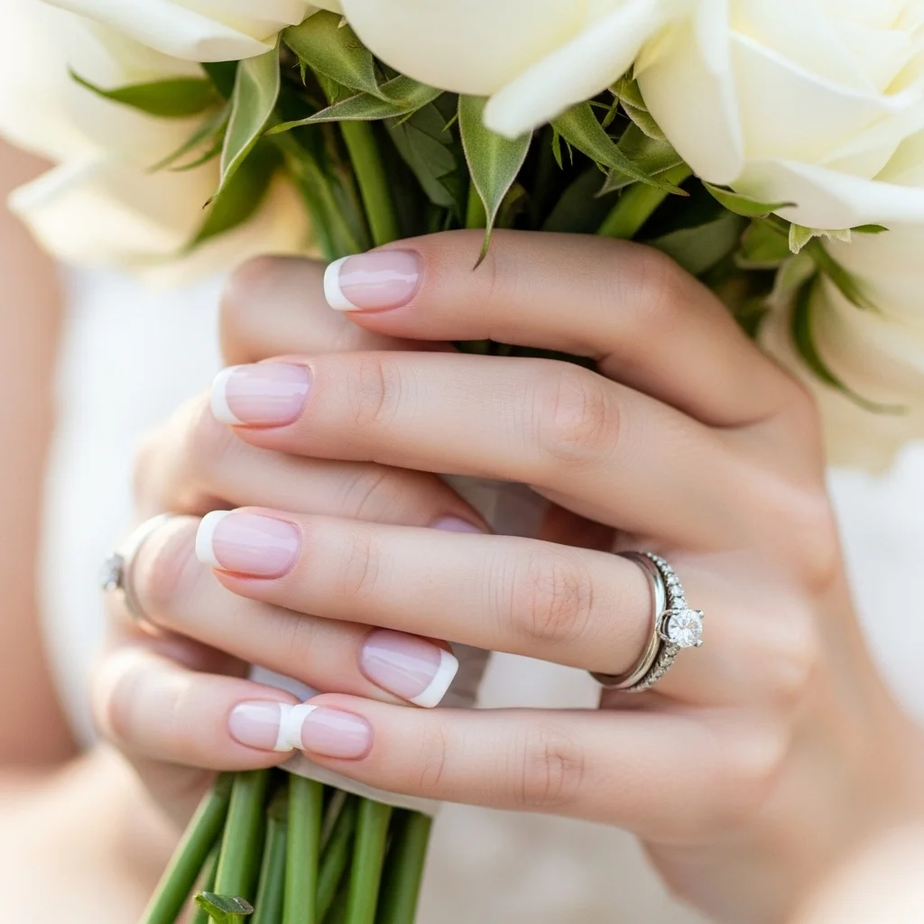 23 Dreamy Wedding Gel Nails for Brides: Your Ultimate Bridal Mani Guide 2 the timeless french manicure 1