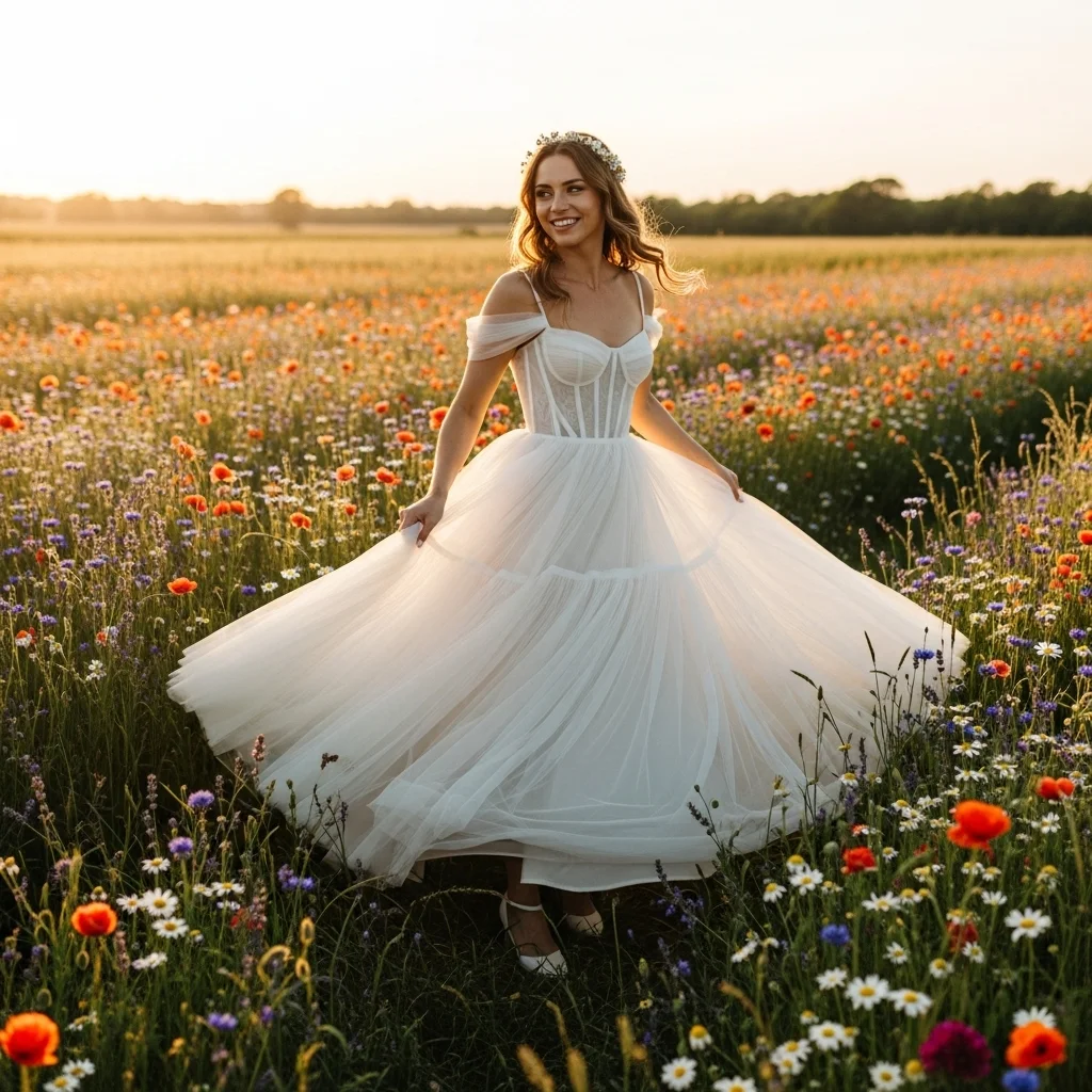 the tulle wedding dress