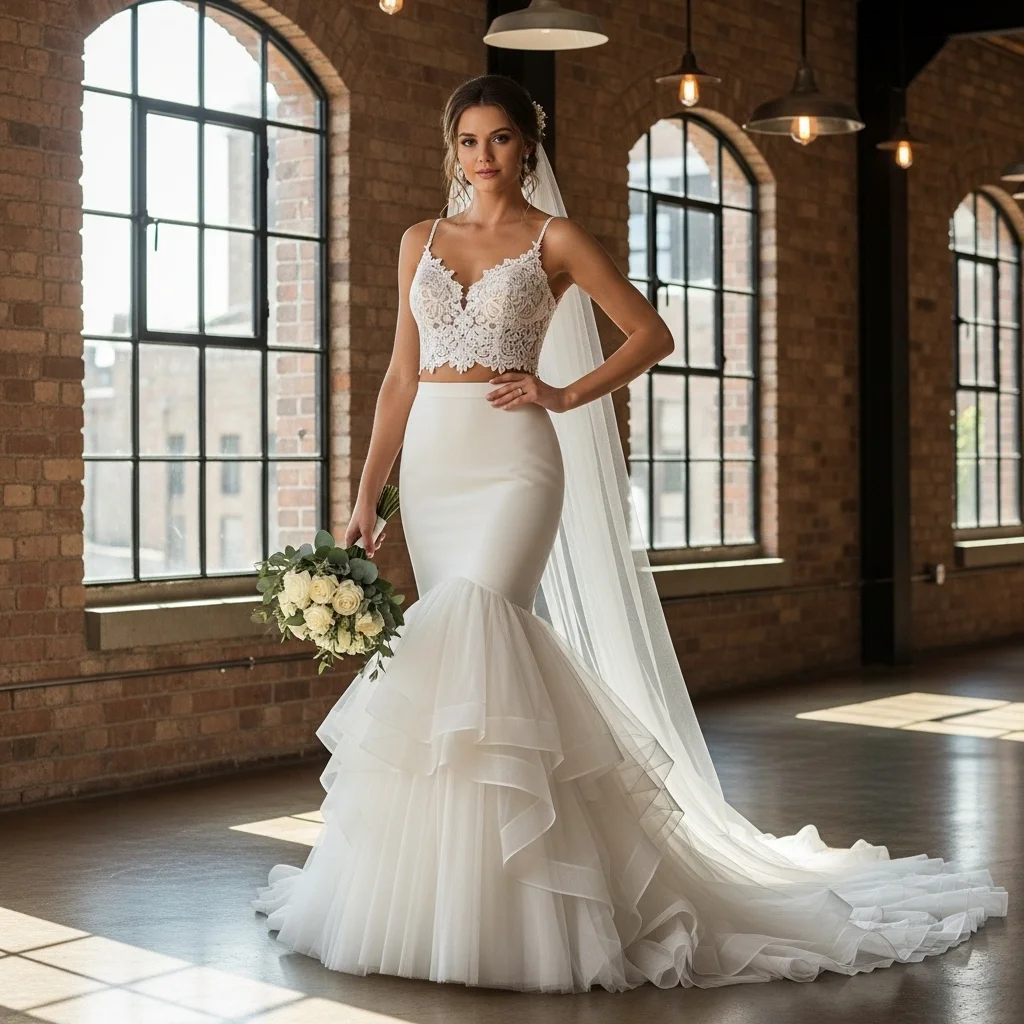 15 Mermaid Wedding Dresses That Make You Feel Amazing 11 the two piece mermaid