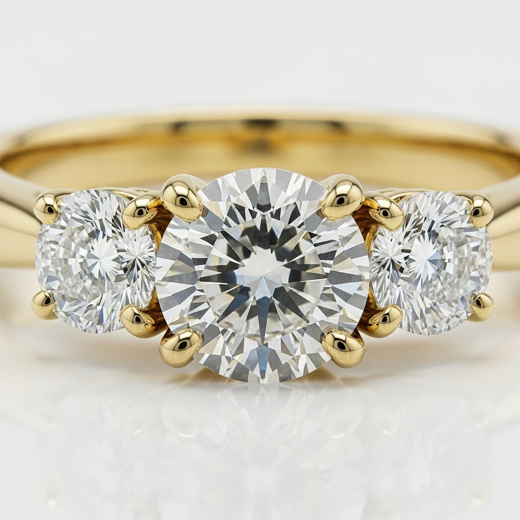 three stone diamond band