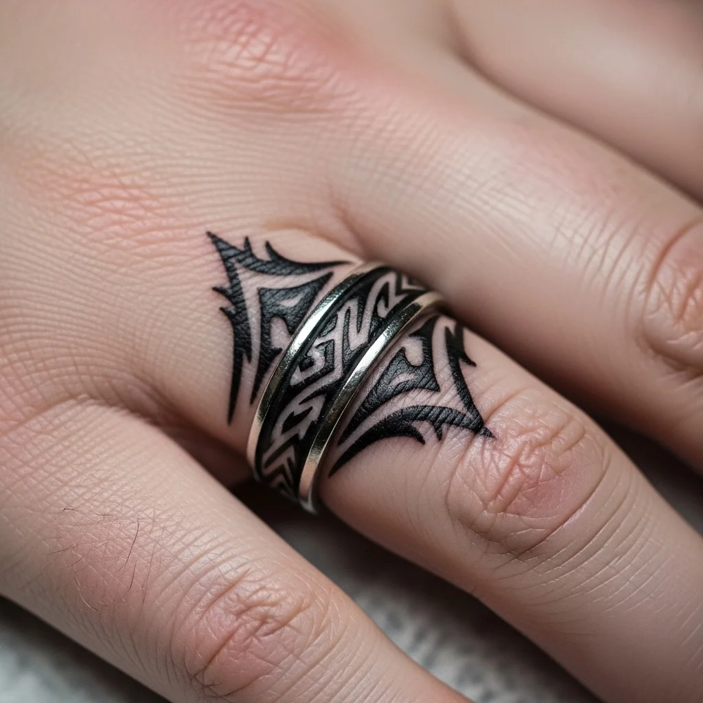 15 Wedding Ring Finger Tattoo Ideas to Celebrate Forever 16 tribal designs