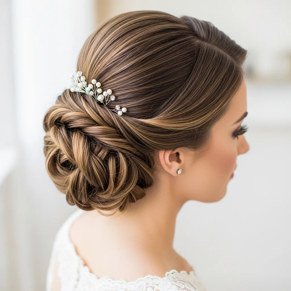 twisted low bun