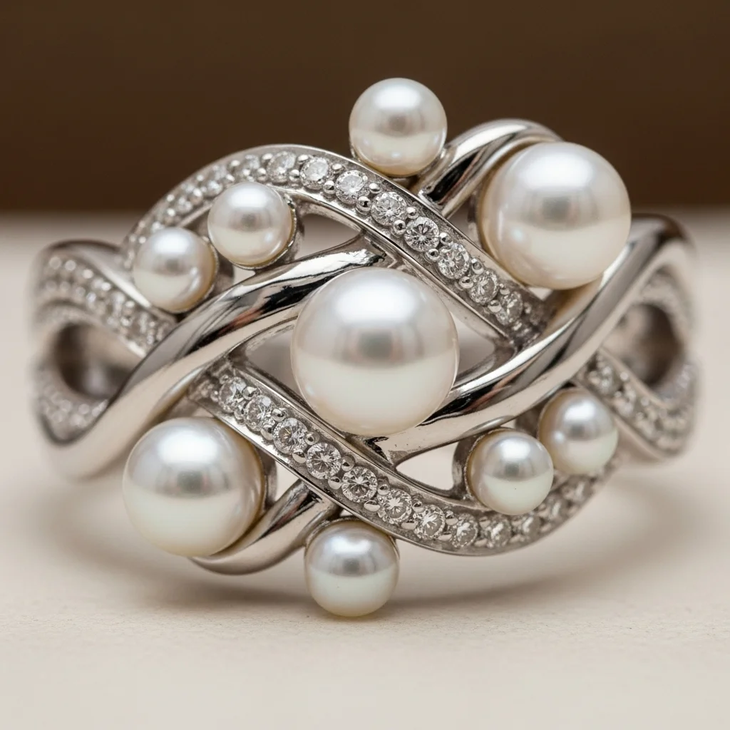 15 Elegant Pearl Wedding Rings to Adore 15 twisted pearl band