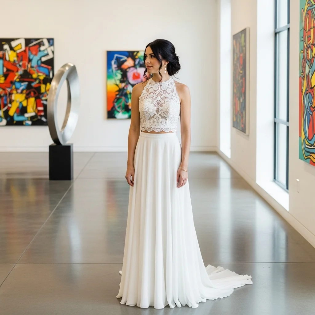 21 Wedding Day Dresses to Impress 12 two piece wedding dress