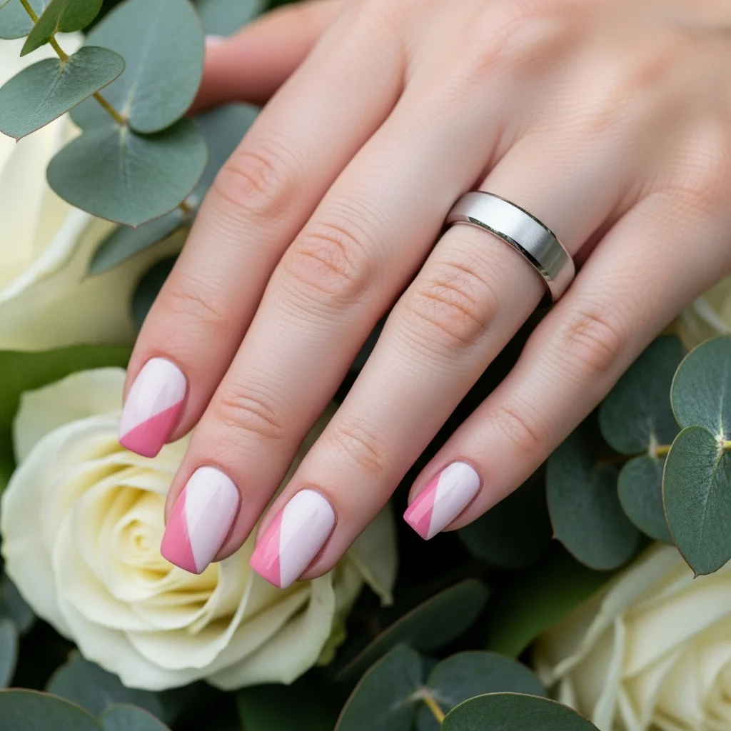 two tone pink geometry