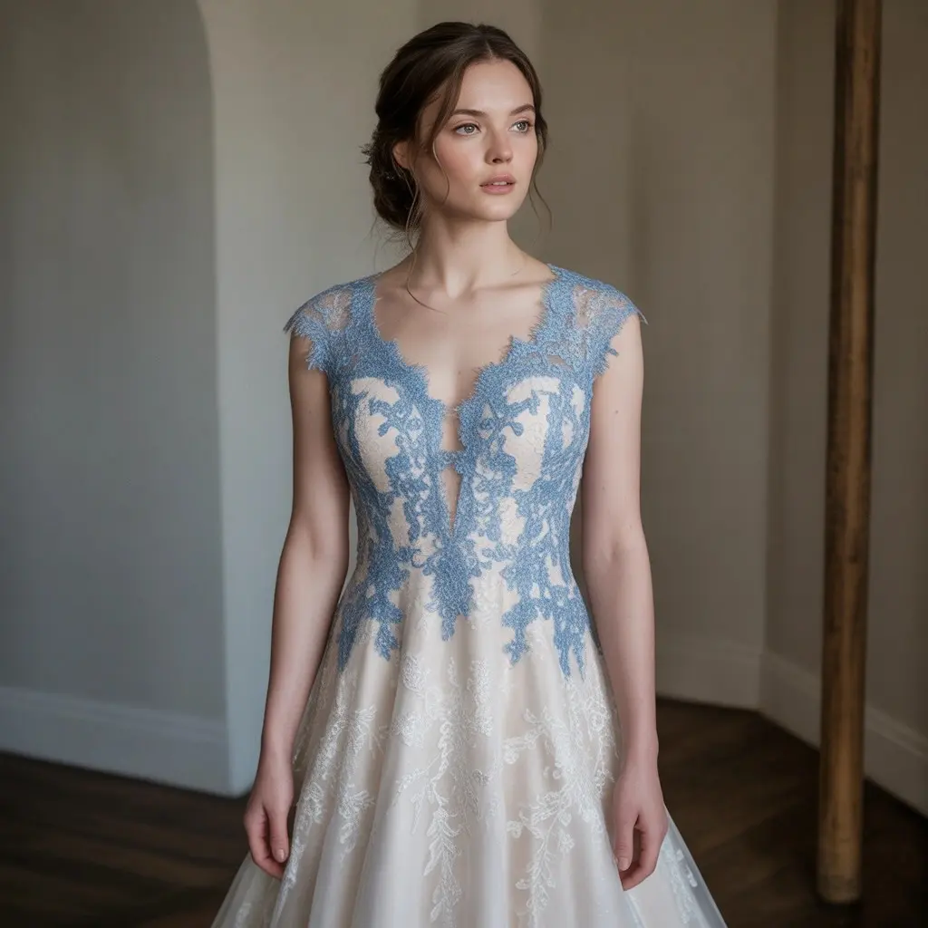 85 Most Recommended Wedding Dresses for Your Bridal Look 49 Blue Lace Wedding Gowns