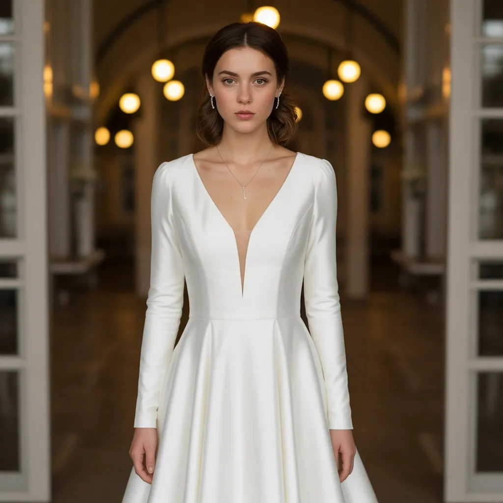 85 Most Recommended Wedding Dresses for Your Bridal Look 55 Long Sleeve VNeck Wedding Dress