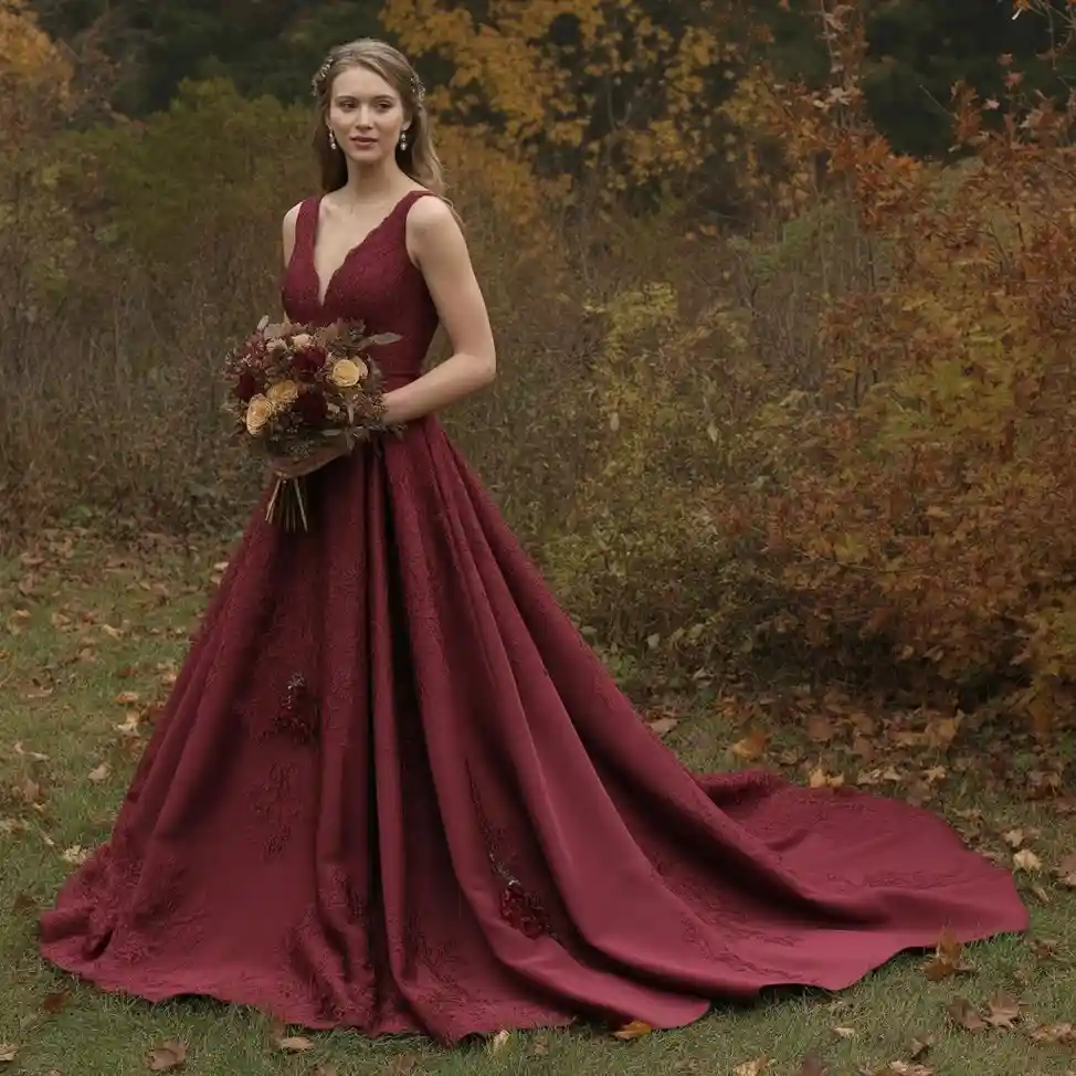 85 Most Recommended Wedding Dresses for Your Bridal Look 40 Maroon Wedding Dresses
