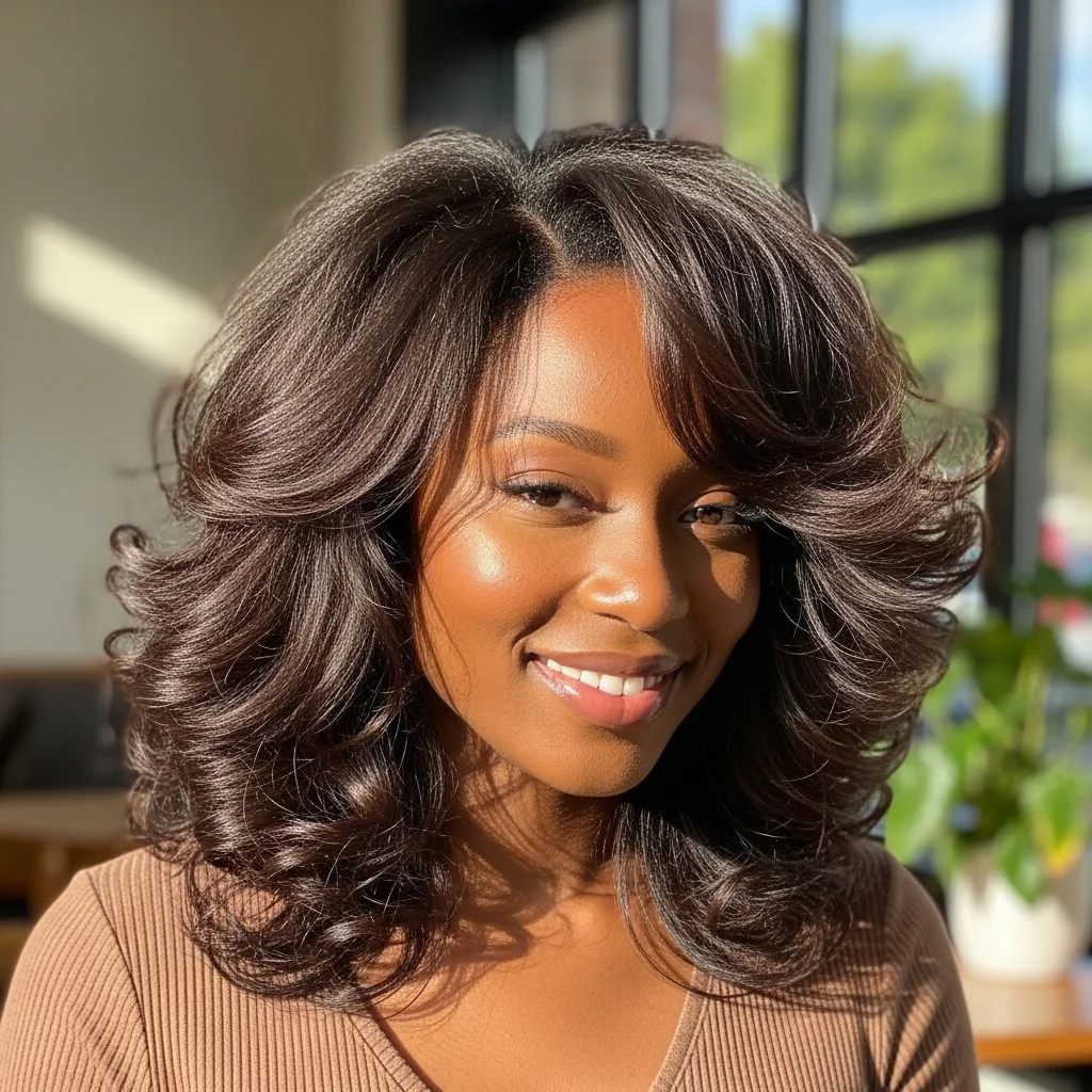 afro shag layered afro