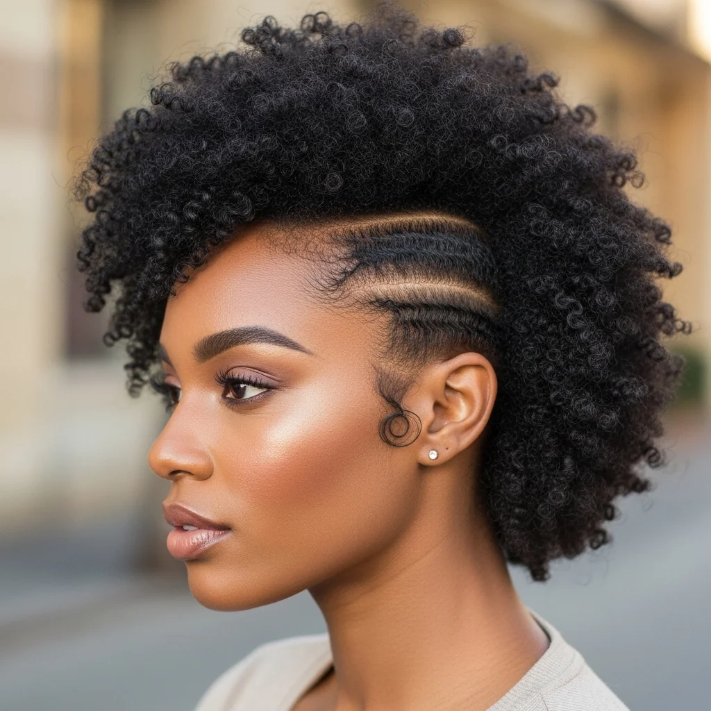 afro with side part