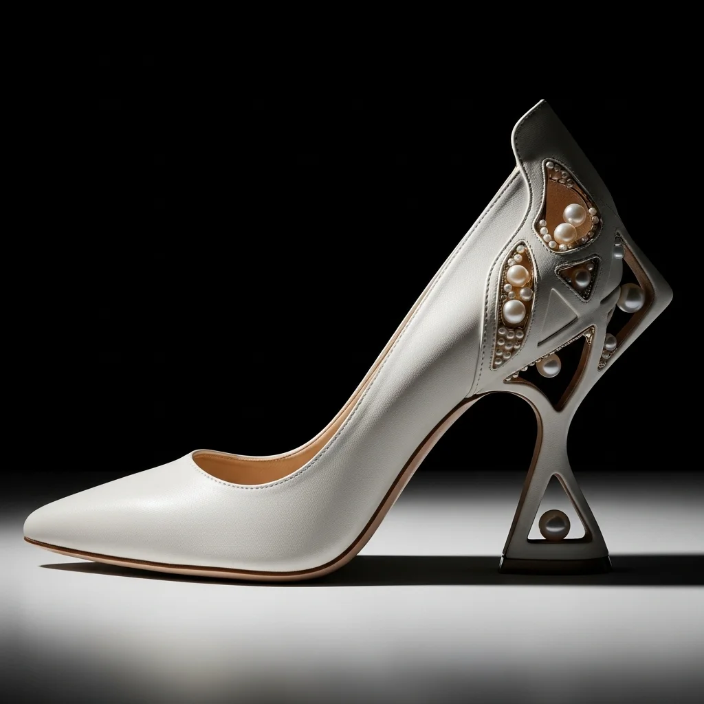 Timeless Elegance: 19 Pearl Wedding Shoes for Your Unforgettable Day 20 architectural heel with hidden pearls