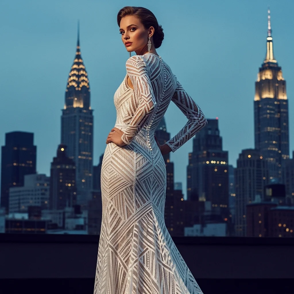 art deco geometric lace