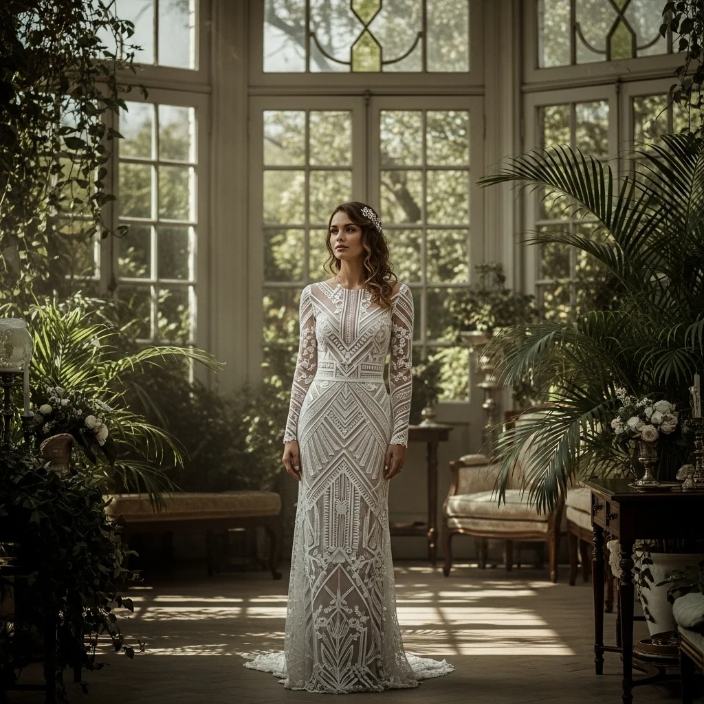 art deco inspired lace fusion