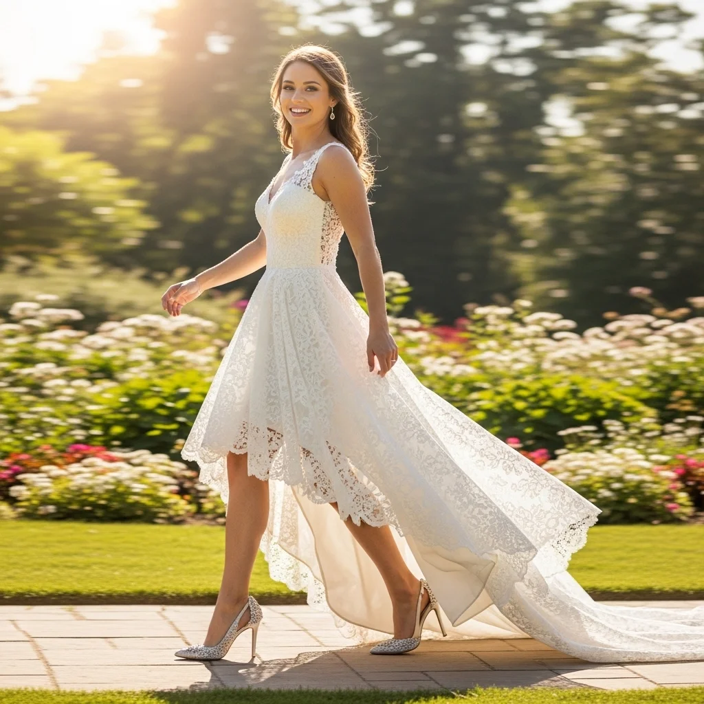 asymmetrical lace hem