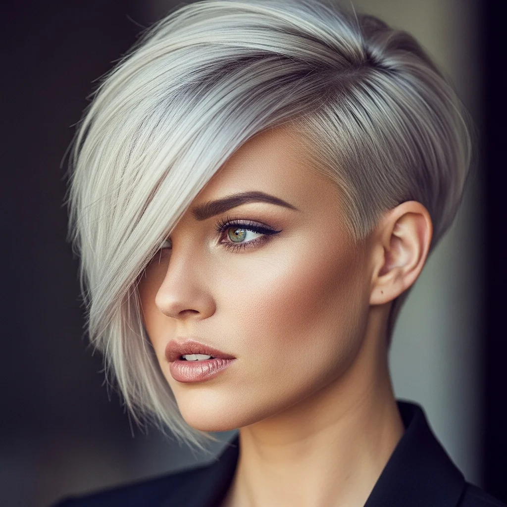 23 Stunning Hairstyles to Perfectly Frame Your Square Face 6 asymmetrical pixie cut