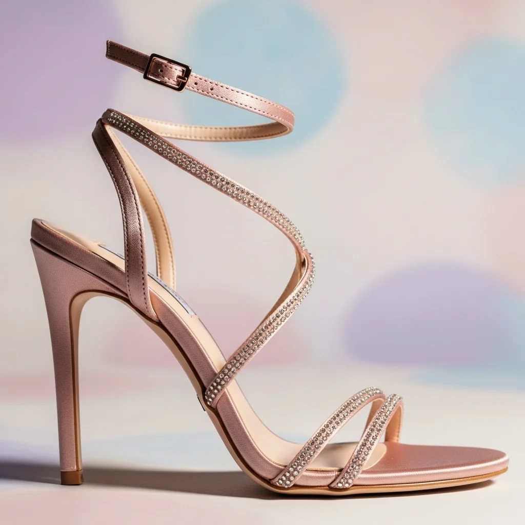 Step into Forever: Top 23 Wedding Shoe Sandals for Your Big Day 21 asymmetrical strap stiletto in blush