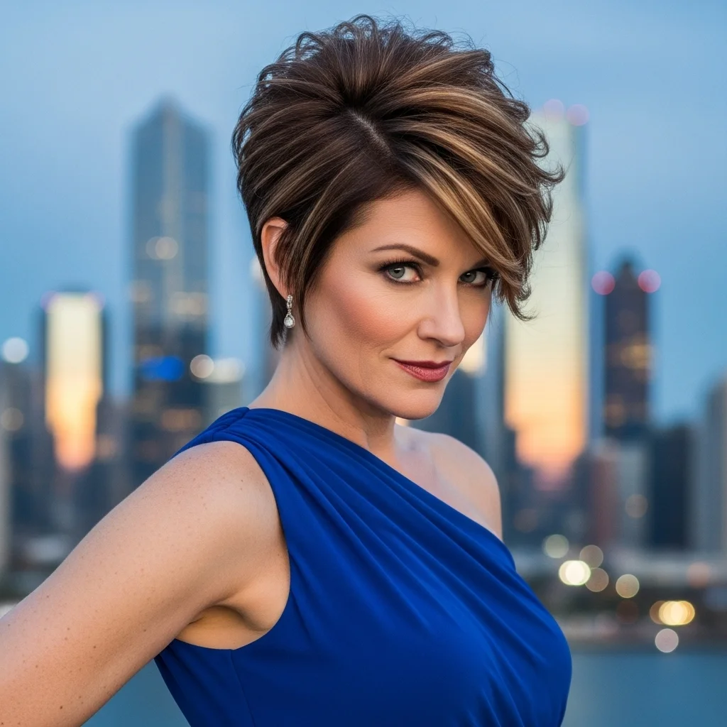 Radiant & Refined: 25 Mother of the Bride Updo Hairstyles for a Picture-Perfect Day 21 asymmetrical updo