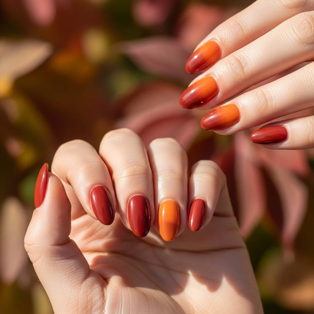 Top 17 Simple Fall Nail Designs That Are Cozy & Chic 13 autumn gradient ombre