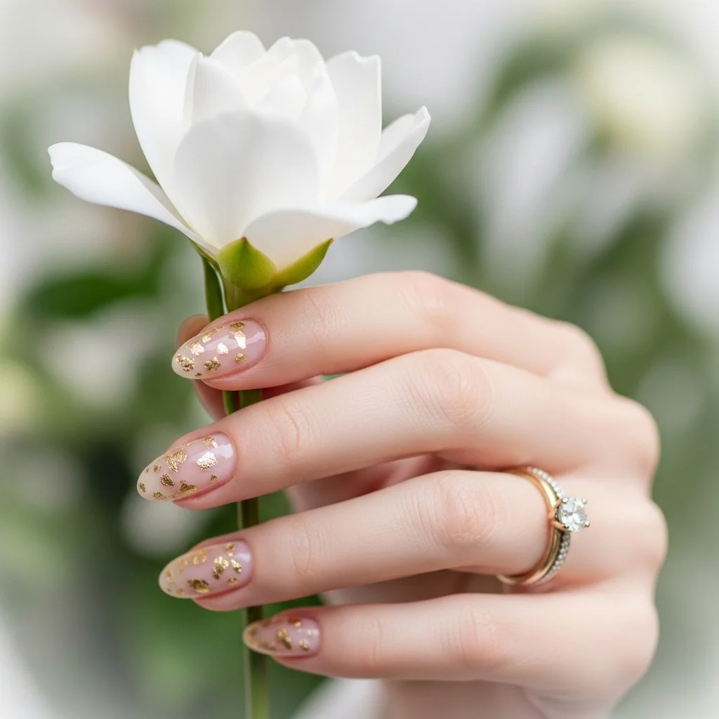 barely there nude with gold flakes