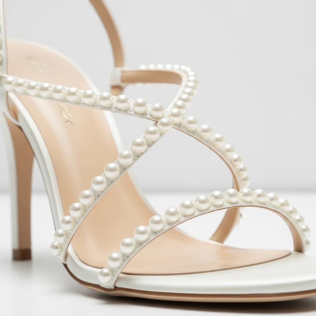 Timeless Elegance: 19 Pearl Wedding Shoes for Your Unforgettable Day 13 barely there pearl strappy sandal