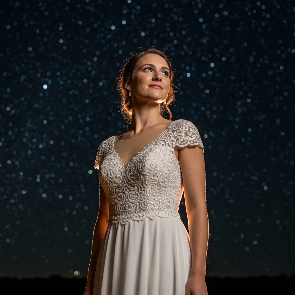 beaded bodice with plain skirt