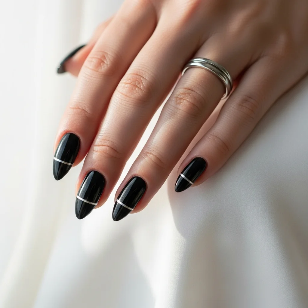 black french with a silver accent