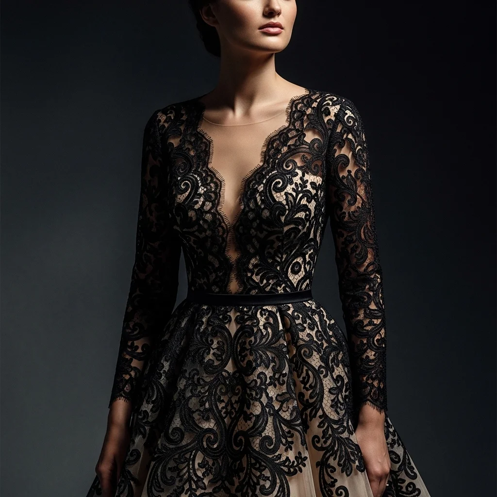 black lace overlay