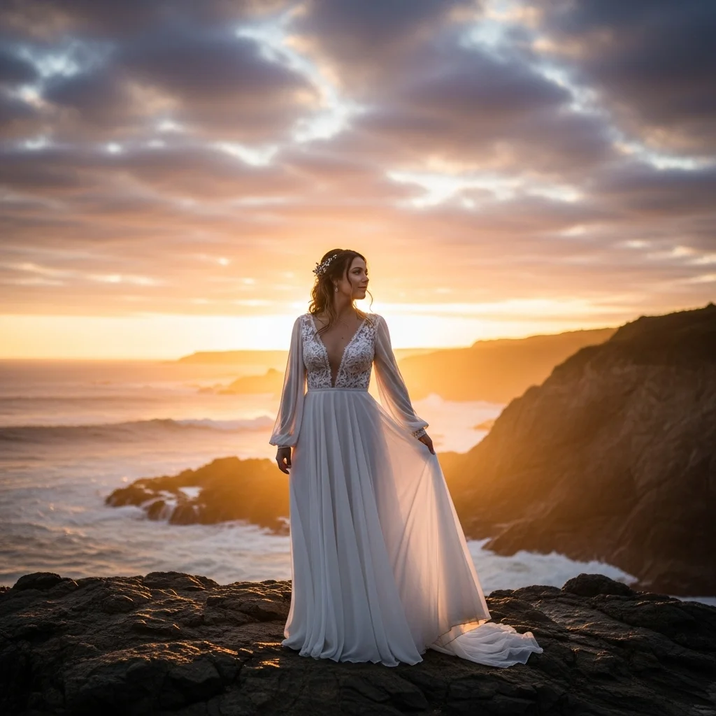 21 Boho Empire Waist Wedding Dresses for Brides 6 bohemian goddess with a deep v neck