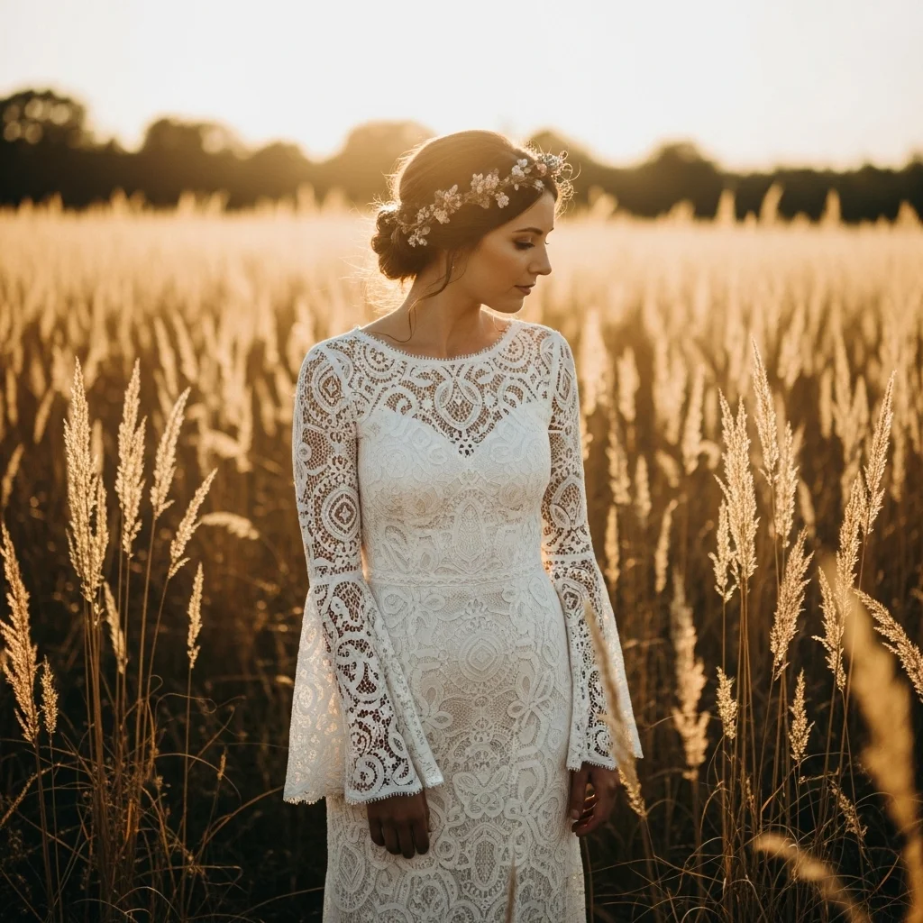 bohemian long sleeve crochet lace