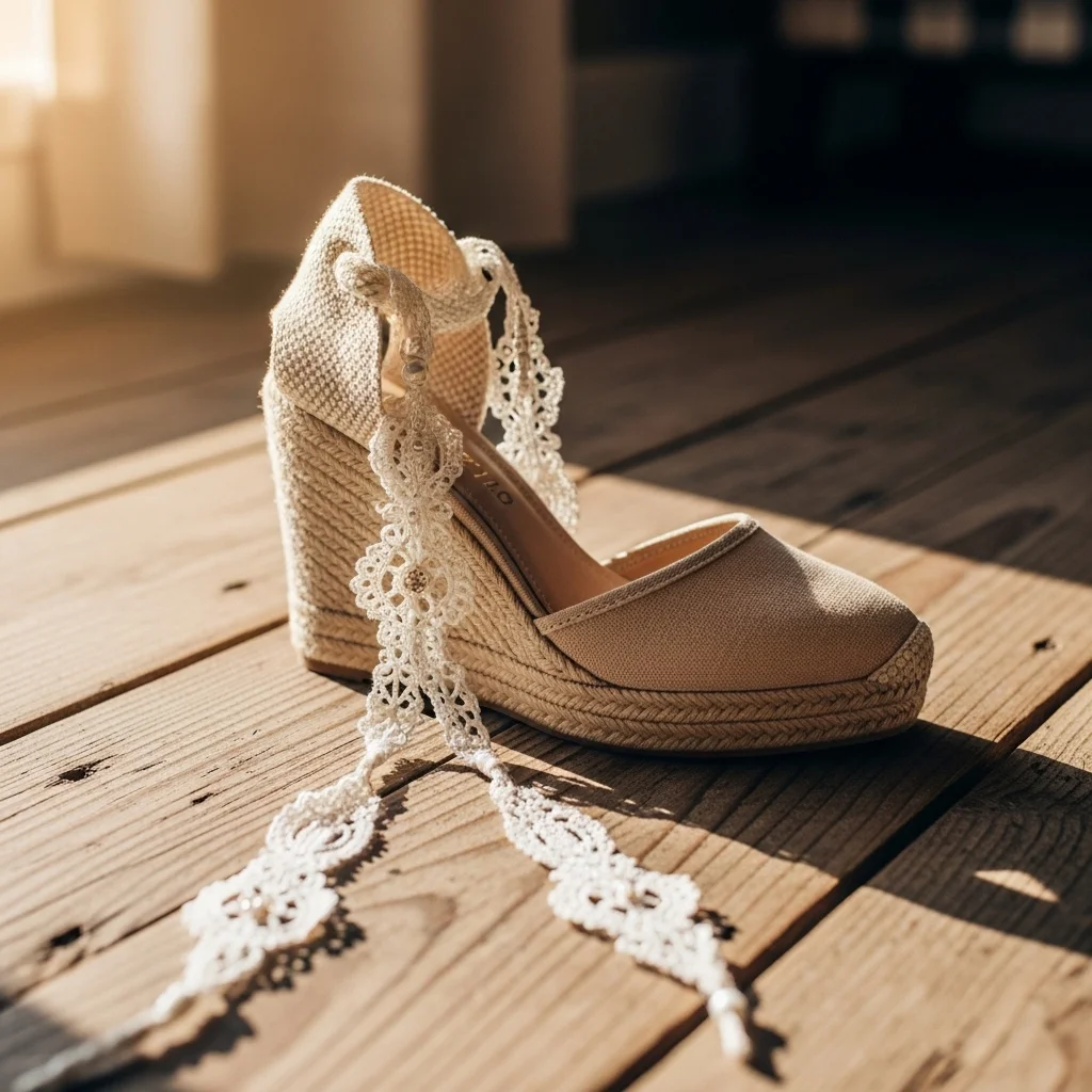 Step into Forever: Top 23 Wedding Shoe Sandals for Your Big Day 5 bohemian nude wedge espadrille