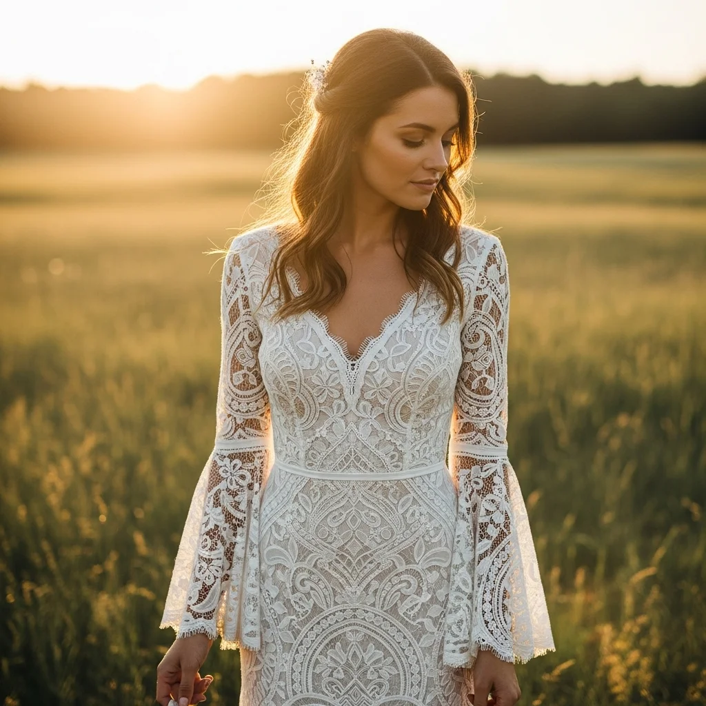 boho chic with bell sleeves 1