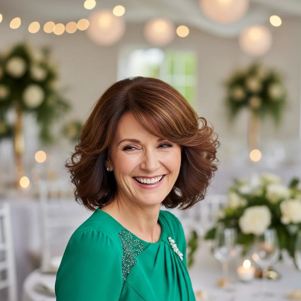 21 Shoulder-Length Mother of the Bride Hairstyles 14 bouncy layers