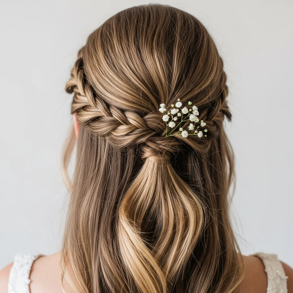 braided accent half up