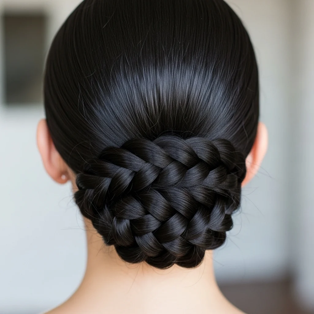braided bun simple low