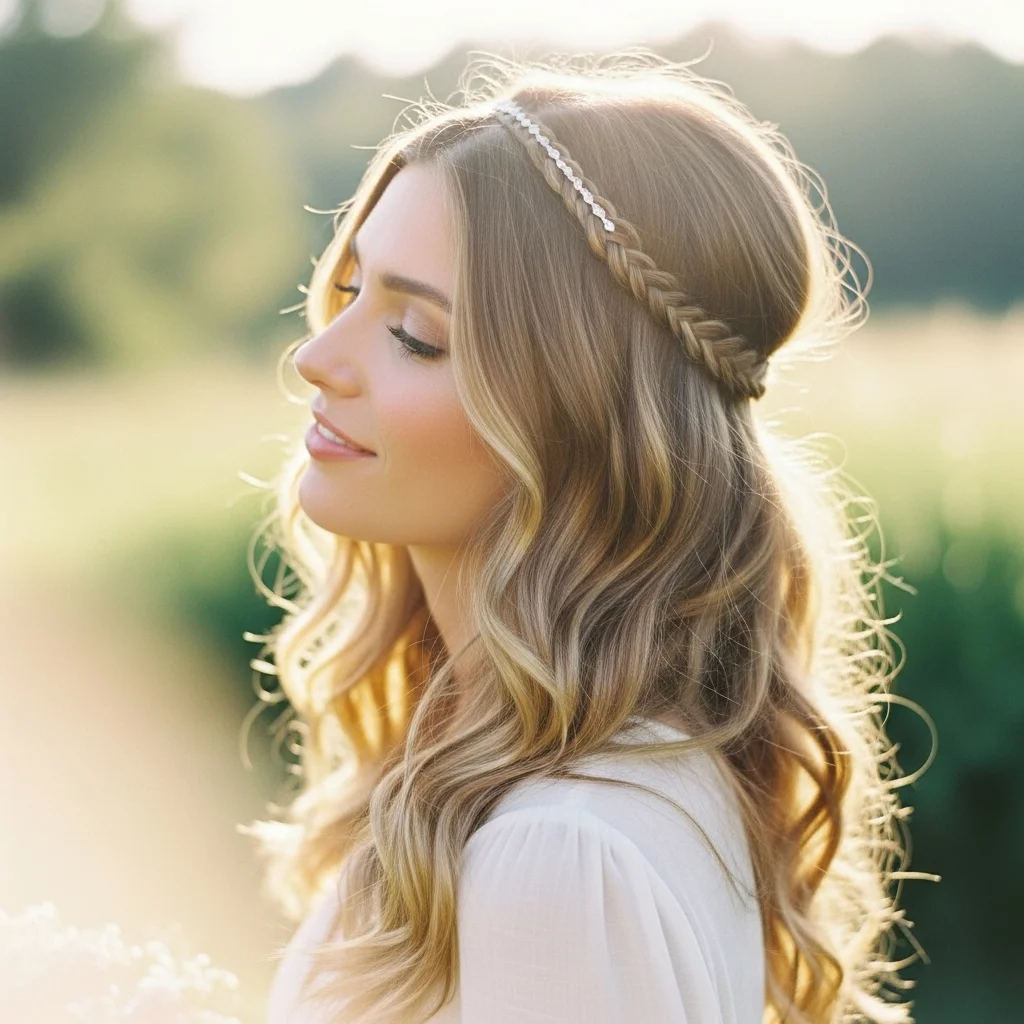 17 Loose Curly Hairstyles You Will Adore 10 braided headband with curls