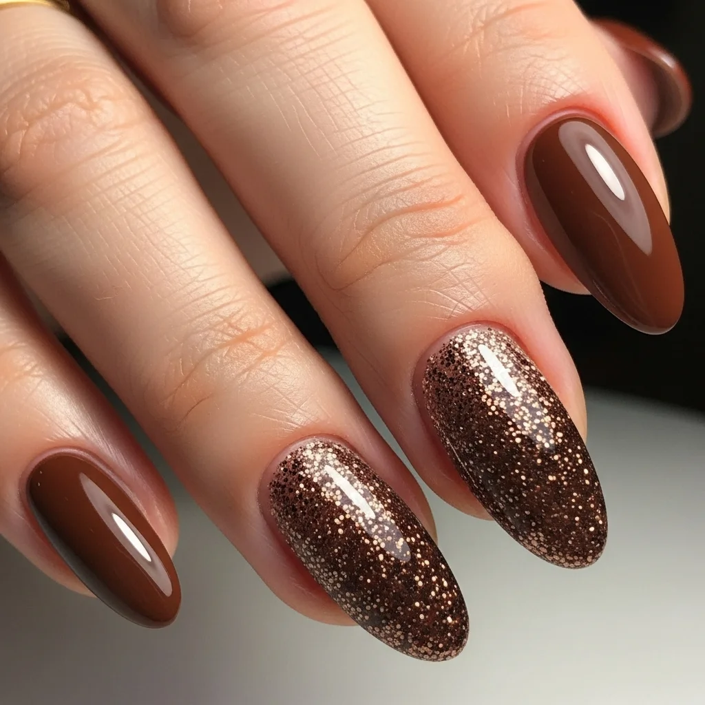 brown glitter ombre