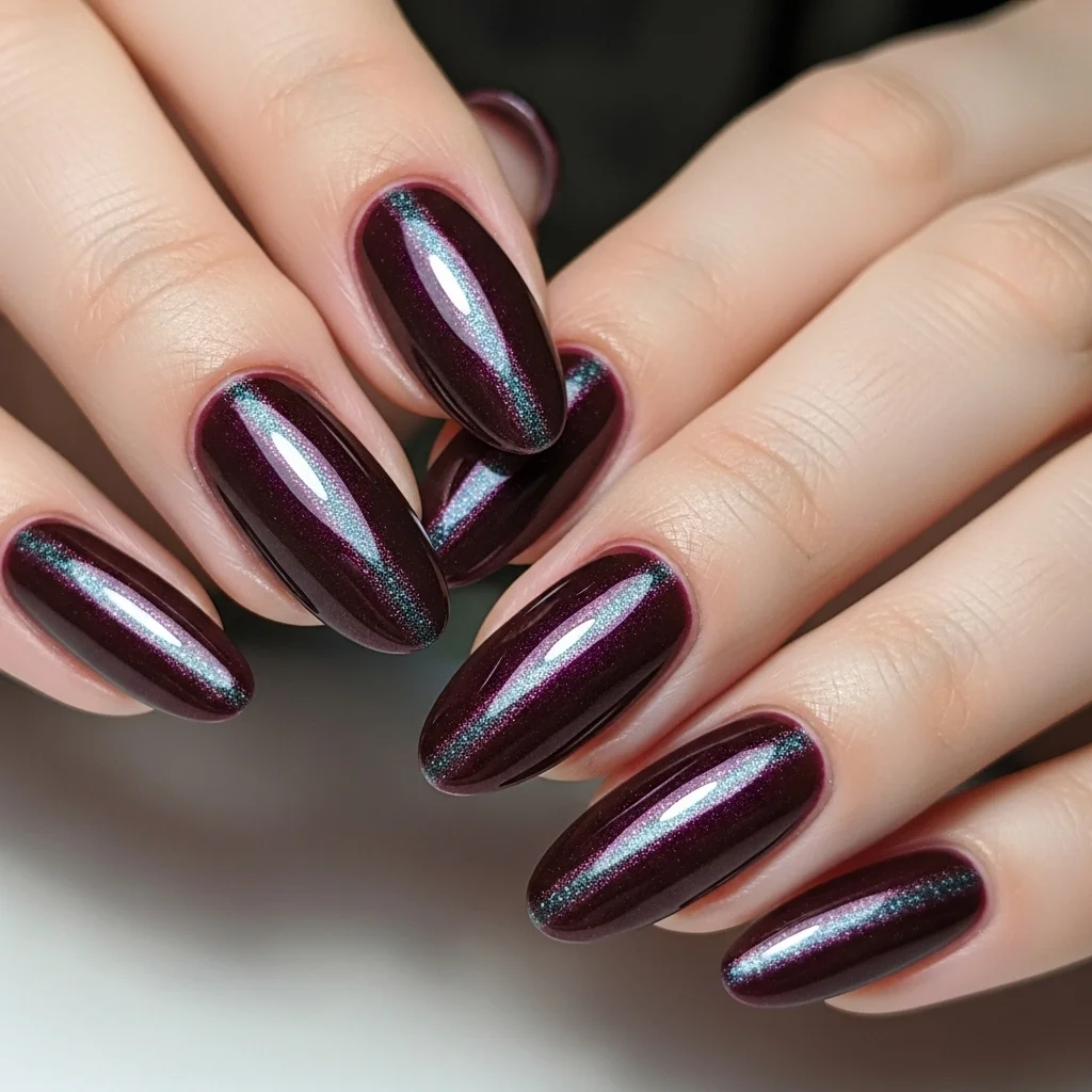 burgundy cat eye effect