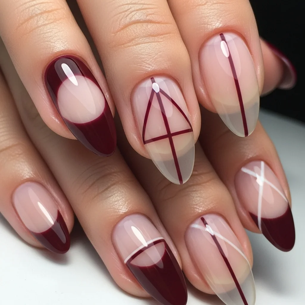 burgundy with negative space design 1