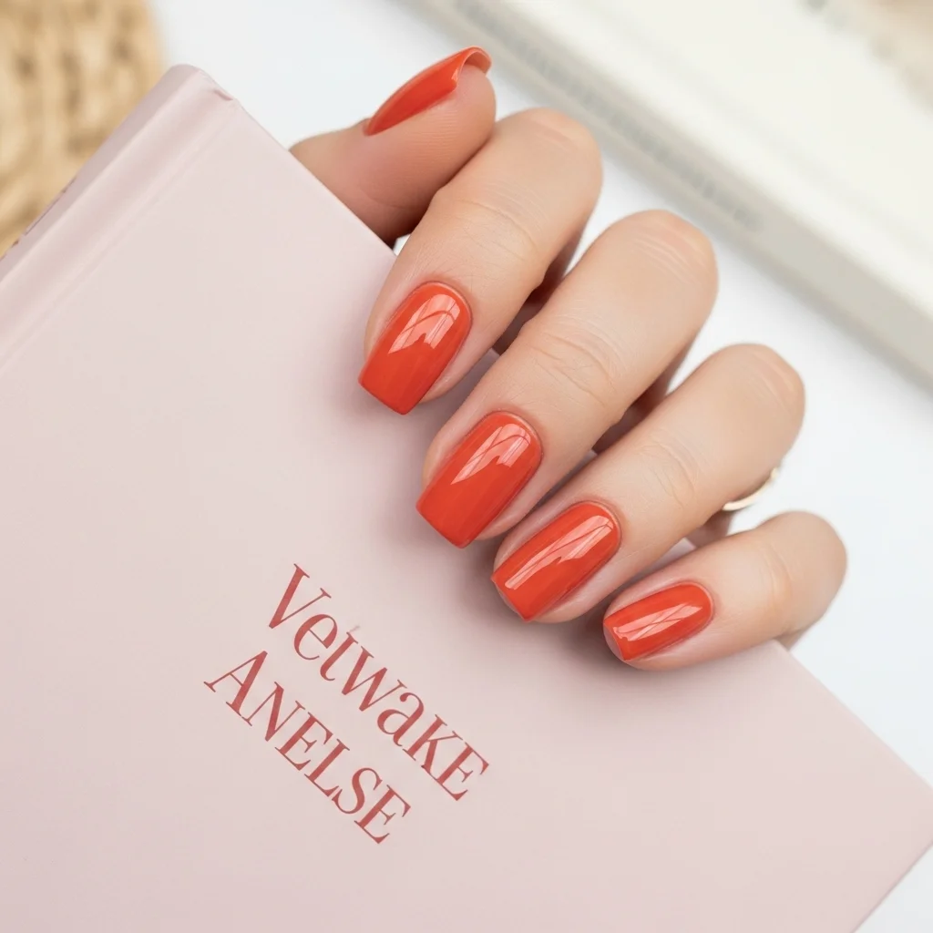 Top 21 Burnt Orange Nail Ideas for Fall 18 burnt orange square nails