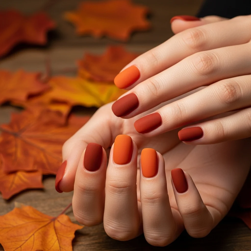 23 Enchanting Fall Ombre Nails You Need to Try This Season 22 burnt orange to rust ombre