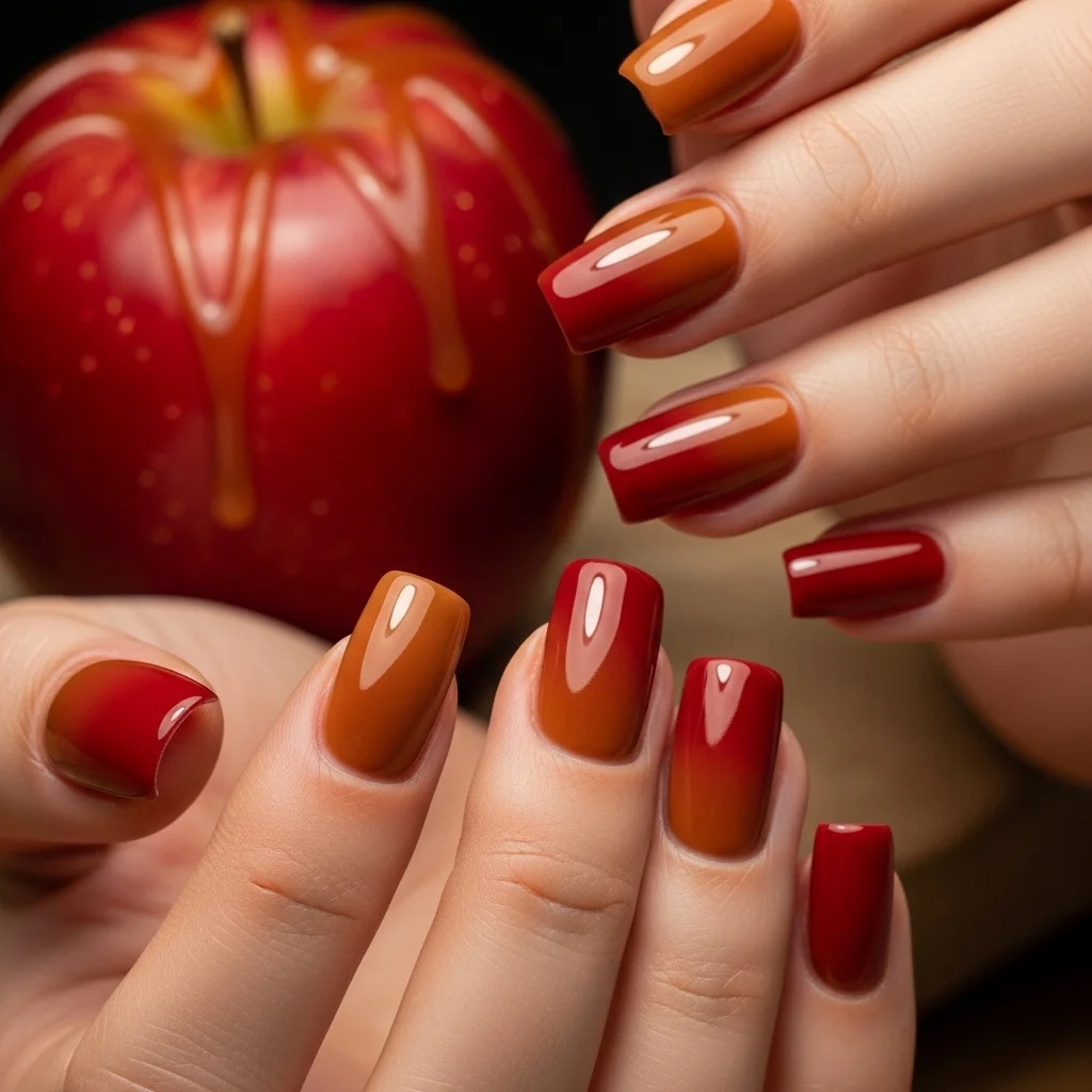 23 Enchanting Fall Ombre Nails You Need to Try This Season 6 caramel apple delight ombre