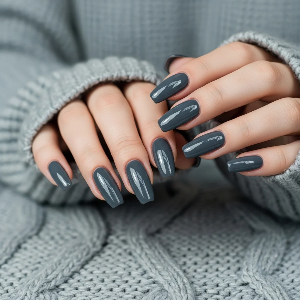 Top 17 Simple Fall Nail Designs That Are Cozy & Chic 10 charcoal grey chic