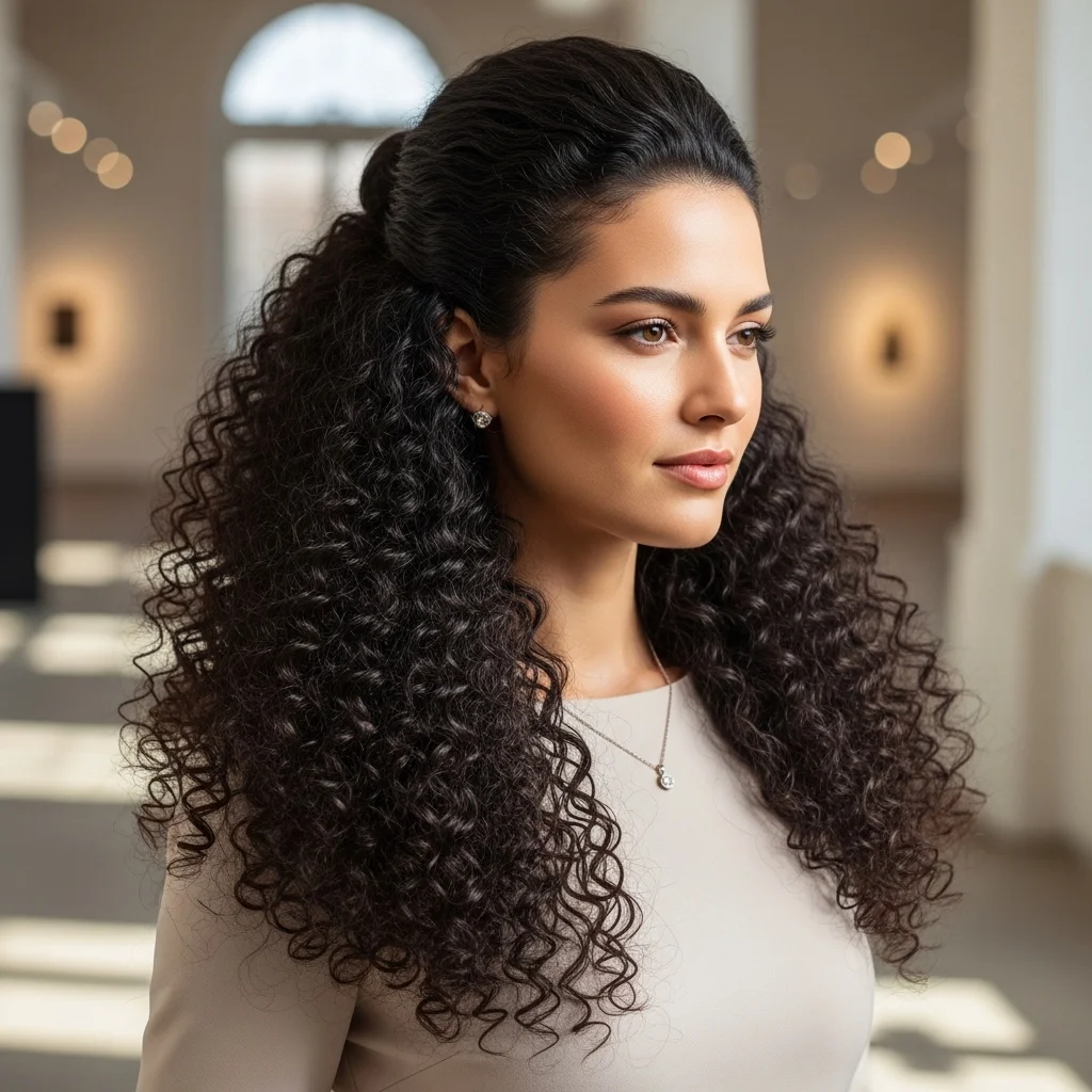 chic half up half down