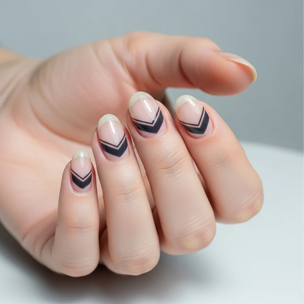 23 Short Fall Nail Ideas You Need To Try This Season 23 chic negative space chevron