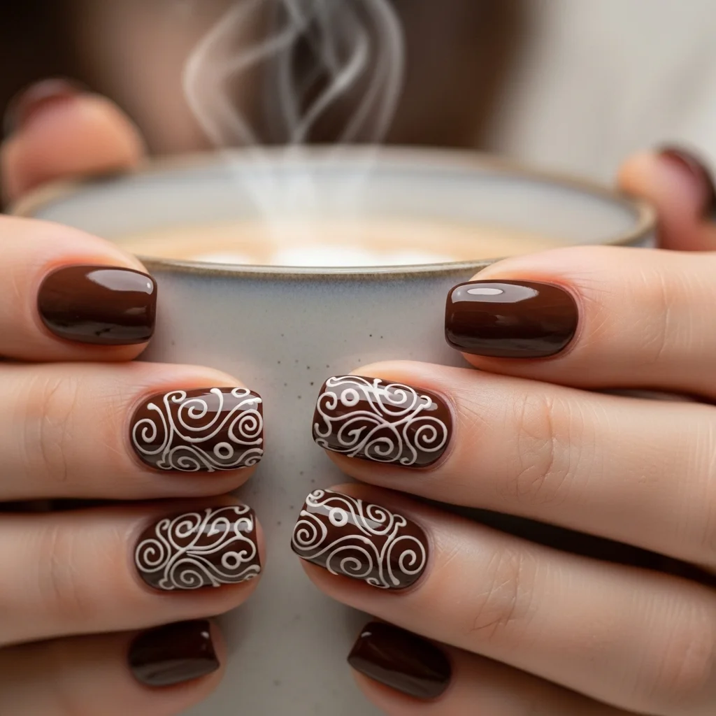 chocolate brown swirls