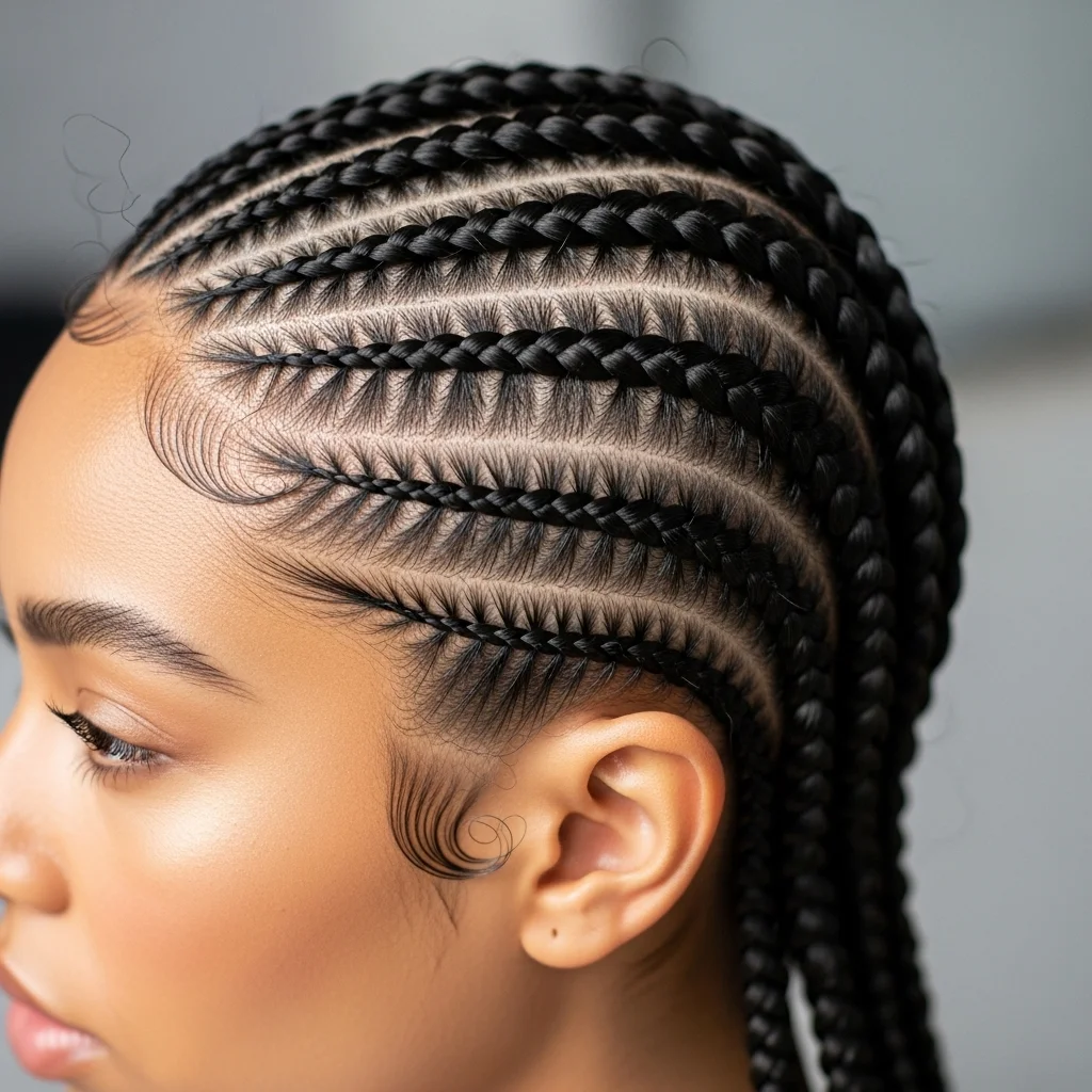 classic straight back cornrows