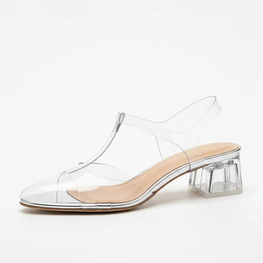 Step into Comfort & Style: Top 21 Low-Heel Wedding Shoes for Your Big Day 17 clear strap low heel